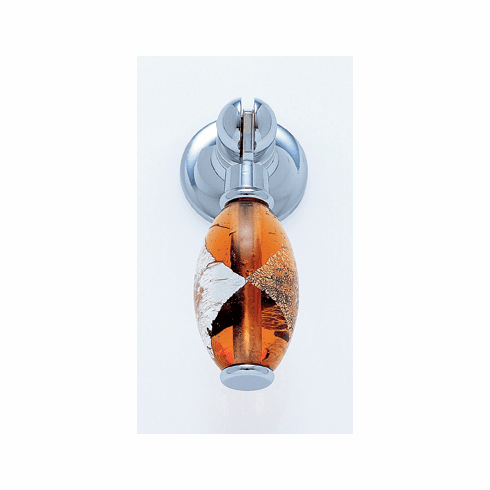 JVJ 47826 Murano Collection Polished Chrome Finish 30 mm Orange w/Gold and Silver Pendant Drop Pull, Glass and Solid Brass