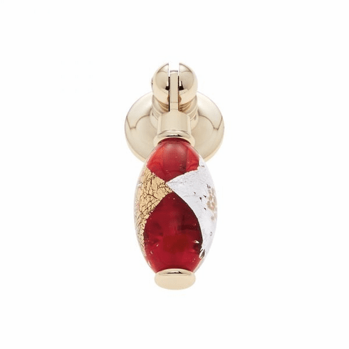JVJ 48124-D 30 mm Red Pendant Pull 24k Gold