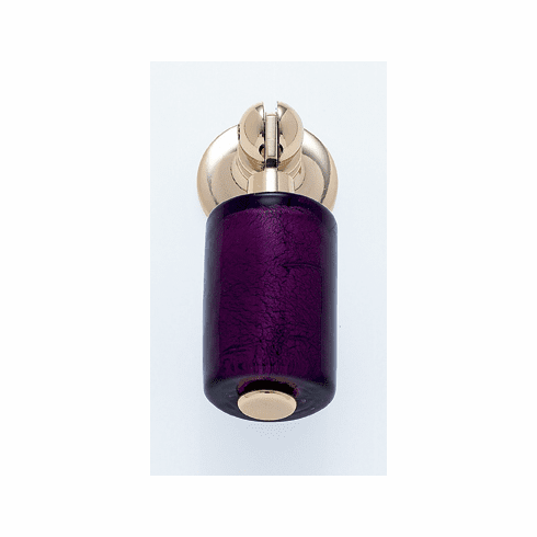 JVJ 48524 Murano Collection 24K Gold Plated Finish 30 mm Purple Pendant Drop Pull, Glass and Solid Brass