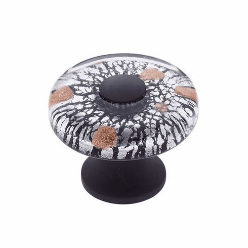 JVJ 48820-D 35 mm Clear Flat Round Knob Oil Rubbed Bronze