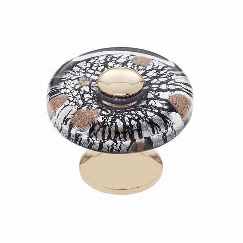 JVJ 48824-D 35 mm Clear Flat Round Knob 24k Gold