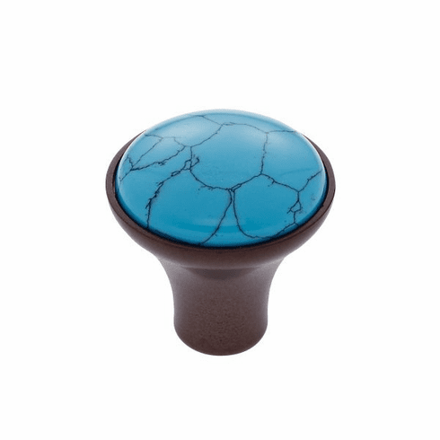 JVJ 49012-D 30 mm Turquoise Knob Old World Bronze