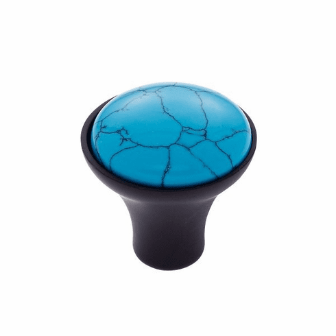 JVJ 49020-D 30 mm Turquoise Knob Oil Rubbed Bronze