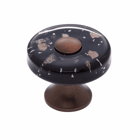 JVJ 50012-D 35 mm Black Flat Round Knob Old World Bronze