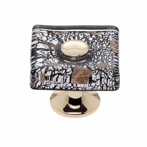 JVJ 50224-D 35 mm Clear Flat Square Knob 24k Gold