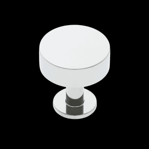 JVJ 51516 Plateau Collection Polished Nickel Finish 30 mm Flat Round Knob, Solid Brass