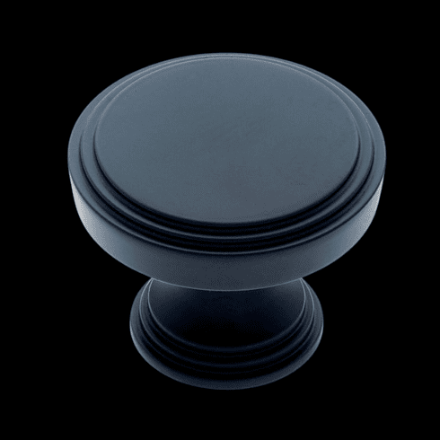 JVJ 51614 Manior Collection Matte Black Finish 45 mm Knob, Solid Brass