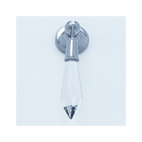 JVJ 51726 Pure Elegance Collection Polished Chrome Finish 31% Leaded Crystal Tapered 2-3/4" Baguette Pendant Pull, Leaded Crystal and Solid Brass