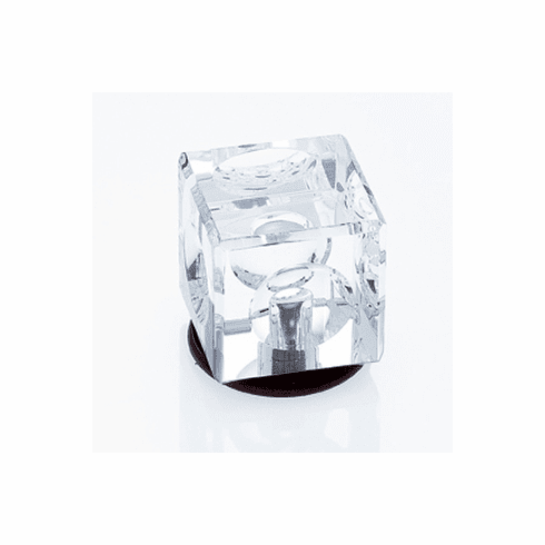 JVJ 51912 Pure Elegance Collection Old World Bronze Finish 31% Leaded 30 mm Crystal Square Knob, Leaded Crystal and Solid Brass