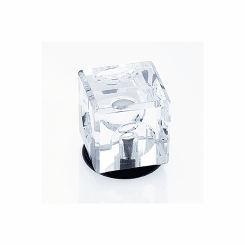 JVJ 51920 Pure Elegance Collection Oil Rubbed Bronze Finish 31% Leaded 30 mm Crystal Square Knob, Leaded Crystal and Solid Brass
