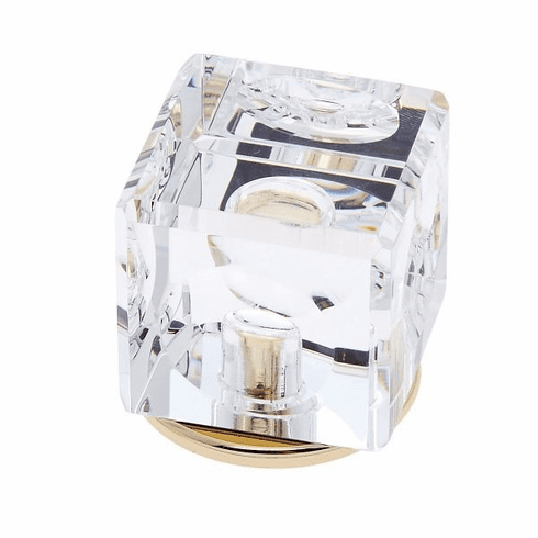 JVJ 51924-D 30 mm Square Crystal Knob 24k Gold