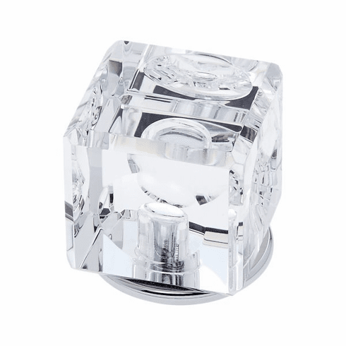 JVJ 51926-D 30 mm Square Crystal Knob Polished Chrome