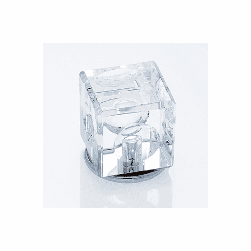 JVJ 51926 Pure Elegance Collection Polished Chrome Finish 31% Leaded 30 mm Crystal Square Knob, Leaded Crystal and Solid Brass