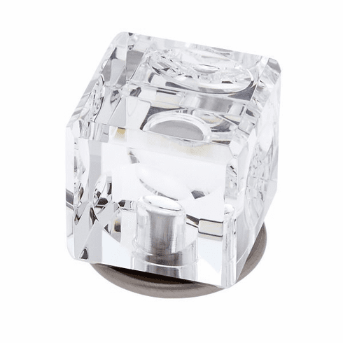 JVJ 51946-D 30 mm Square Crystal Knob Satin Nickel