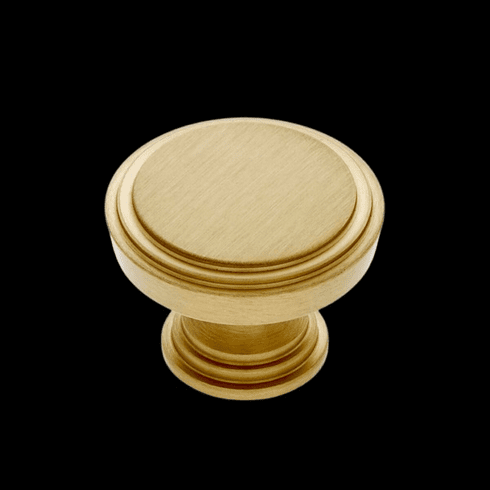JVJ 52004 Manior Collection Satin Brass Finish 36 mm Knob, Solid Brass