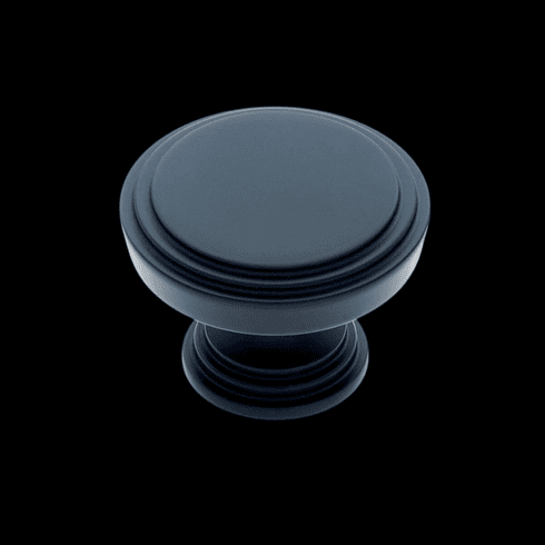 JVJ 52014 Manior Collection Matte Black Finish 36 mm Knob, Solid Brass