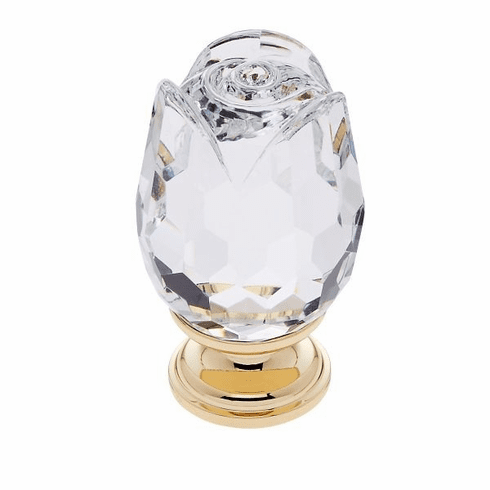 JVJ 52524-D 30 mm Rose Crystal Knob 24k Gold