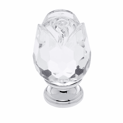 JVJ 52526-D 30 mm Rose Crystal Knob Polished Chrome