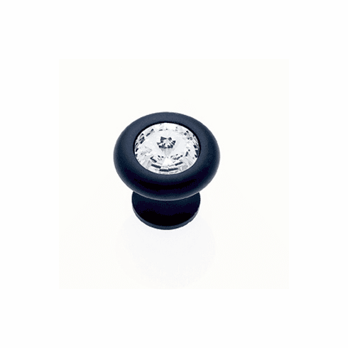 JVJ 52920 Pure Elegance Collection Oil Rubbed Bronze Finish 31% Leaded Crystal 30 mm Half-Diamond Cut Knob, Leaded Crystal and Solid Brass