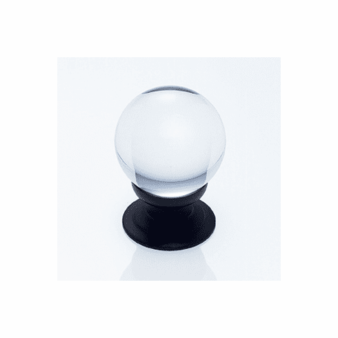JVJ 53020 Pure Elegance Collection Oil Rubbed Bronze Finish 31% Leaded Crystal 30 mm Smooth Round Cut Knob, Leaded Crystal and Solid Brass
