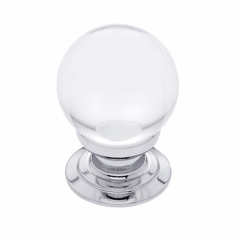 JVJ 53026-D 30 mm Smooth Crystal Knob Polished Chrome