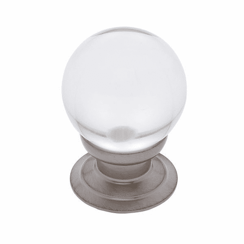 JVJ 53046-D 30 mm Smooth Crystal Knob Satin Nickel