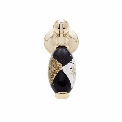 JVJ 53424-D 30 mm Black Pendant Pull 24k Gold