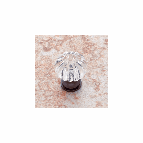 JVJ 53712 Classic Collection Old World Bronze Finish Acrylic “Crystal” 1” Knob, Solid Brass/Acrylic