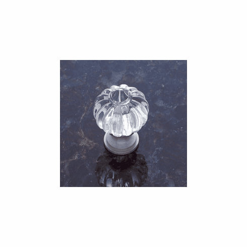 JVJ 53746 Satin Nickel Finish Acrylic Crystal 1 Knob, Composition Solid Brass/Acrylic