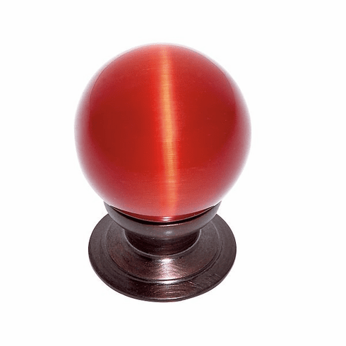 JVJ 53812-D 30 mm Red Cat's Eye Knob Old World Bronze