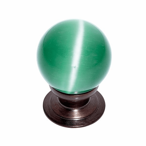 JVJ 54212-D 30 mm Green Cat's Eye Knob Old World Bronze