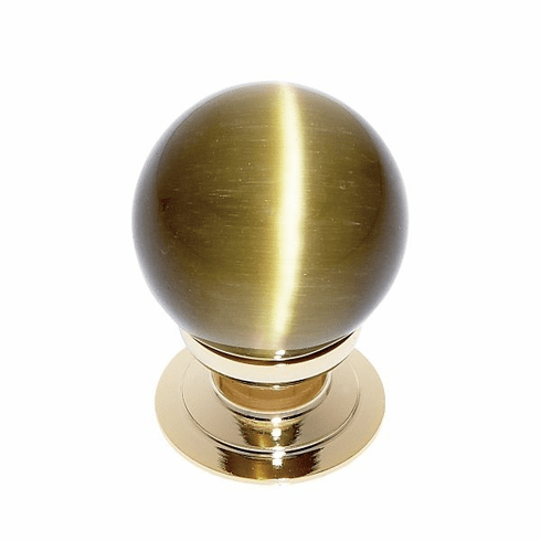 JVJ 54424-D 30 mm Amber Cat's Eye Knob 24k Gold