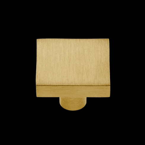 JVJ 54504 Plateau Collection Satin Brass Finish 32 mm Square Knob, Solid Brass