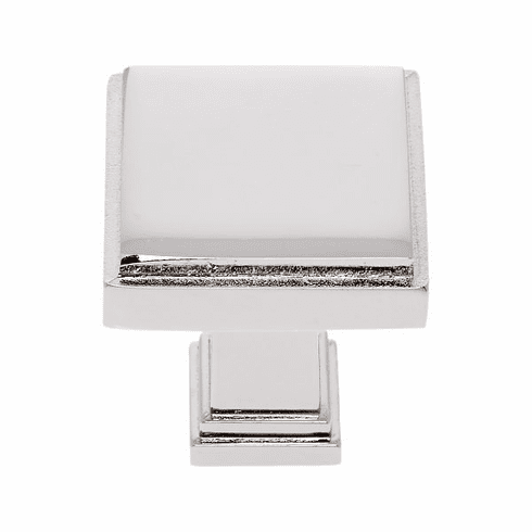 JVJ 55416 Marquee Collection Polished Nickel Finish 1-1/4" Square Transitional Knob