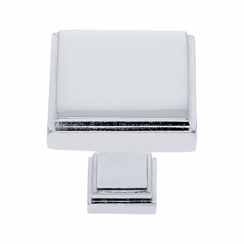 JVJ 55426 Marquee Collection Polished Chrome Finish 1-1/4" Square Transitional Knob