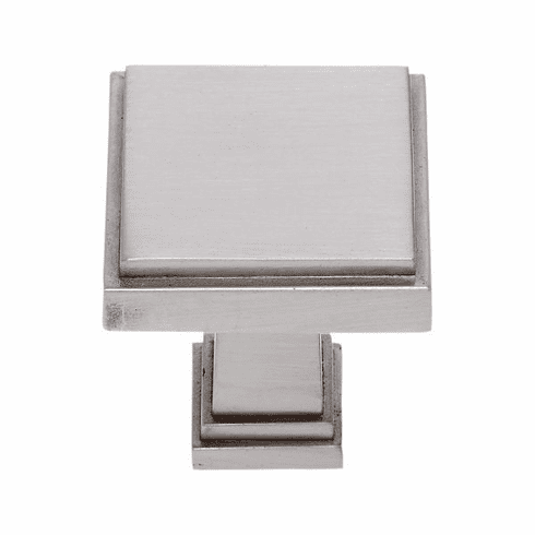 JVJ 55446 Marquee Collection Satin Nickel Finish 1-1/4" Square Transitional Knob