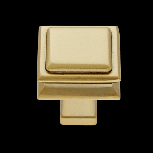JVJ 59004 Monumental Collection Satin Brass Finish 37 mm Transitional Square Knob, Zmac