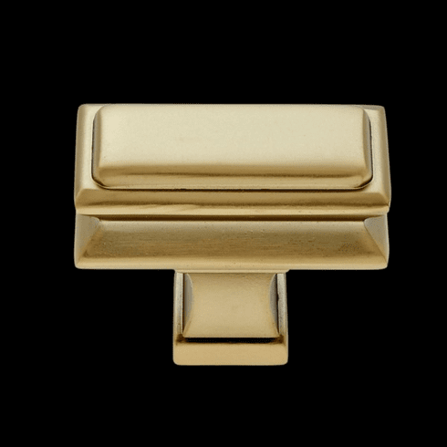 JVJ 59104 Monumental Collection Satin Brass Finish 48 mm Transitional Rectangle Knob, Zmac