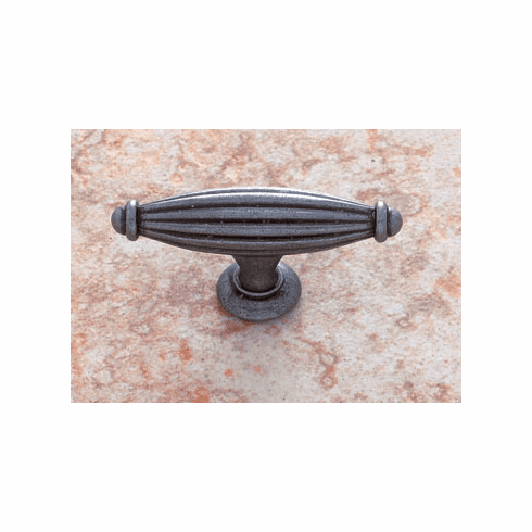 JVJ 62022 Lone Star Collection Iron Finish 2-1/2” Oblong Fluted Knob