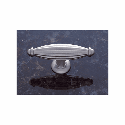 JVJ 62046 Classic Collection Satin Nickel Finish 2-1/2” Oblong Fluted Knob