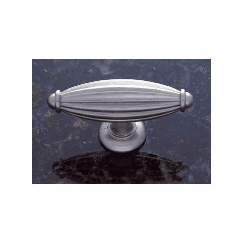 JVJ 62146 Classic Collection Satin Nickel Finish 2-3/4” Oblong Fluted Knob