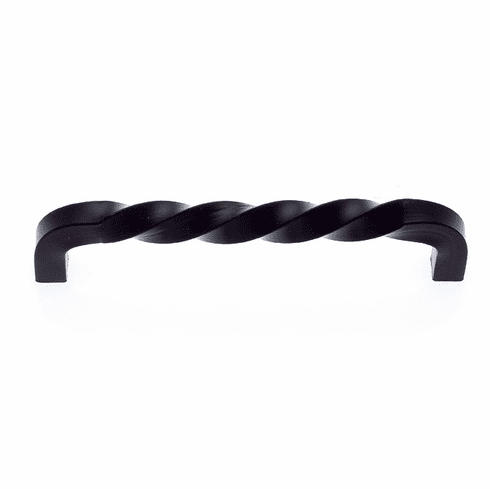 JVJ 63114 Rio Grande Collection Matte Black Finish 4" C/C Twisted Iron Pull, Composition Zamac