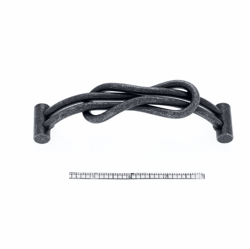 JVJ 65222 Iron Finish 128 mm Arched Square Knot Pull, Composition Zamac