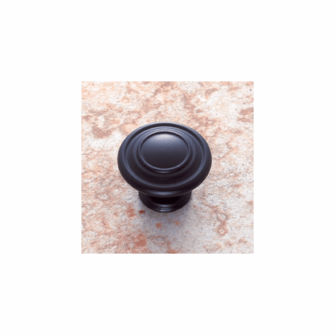 JVJ 66215 Vintage Collection Matte Black Finish 1-1/4" Ringed Knob
