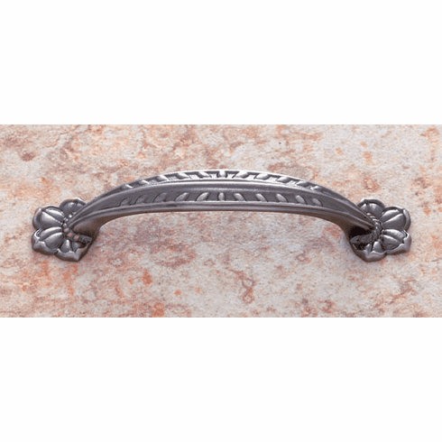JVJ 66350 Antique Nickel Finish-96 mm C/C Leafed Edge Pull, Composition Zamac