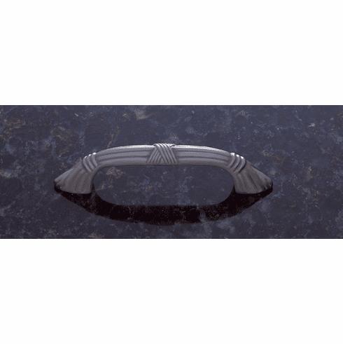 JVJ 66946 French Provincial Collection Satin Nickel Finish-3 C/C Ribbon And Reed Pull, Composition Zamac