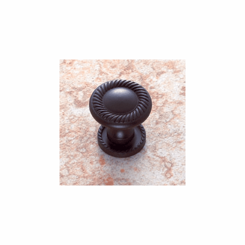 JVJ 67420 Oil Rubbed Bronze Finish 31 mm Rope Knob W/Back Plate, Composition Solid Brass