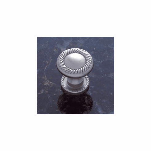 JVJ 67446 Classic Collection Satin Nickel Finish 31 mm Rope Knob w/Back Plate, Solid Brass