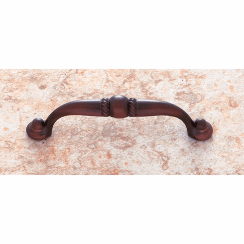 JVJ 68112 Vintage Collection Old World Bronze Finish 96 mm c/c (4-5/16" OA) Pull w/Bead and Beaded Foot