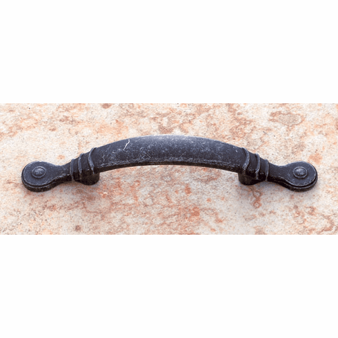 JVJ 69022 Lone Star Collection Iron Finish 3” c/c (5-1/2" OA) Footed Pull w/Circles